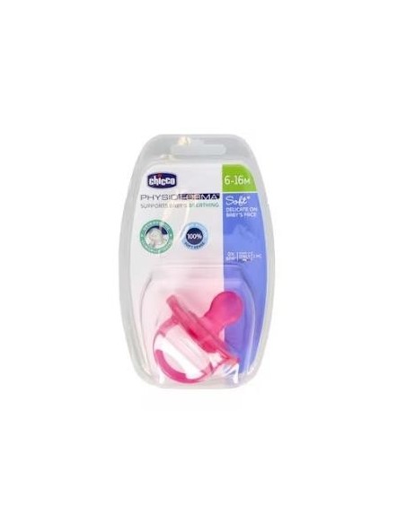 Chupete Physio Soft Silicona Anat Rosa 6-12 1Un Chicco