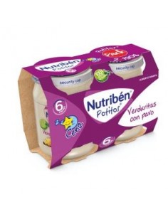 Nutriben Pack Potito Cena Verduritas Pavo 2 X190Gr Nutriben