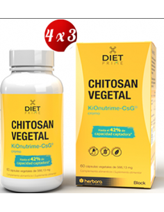 Pack 4x3 Chitosan Vegetal 60 Capsulas Vegetales de Herbora