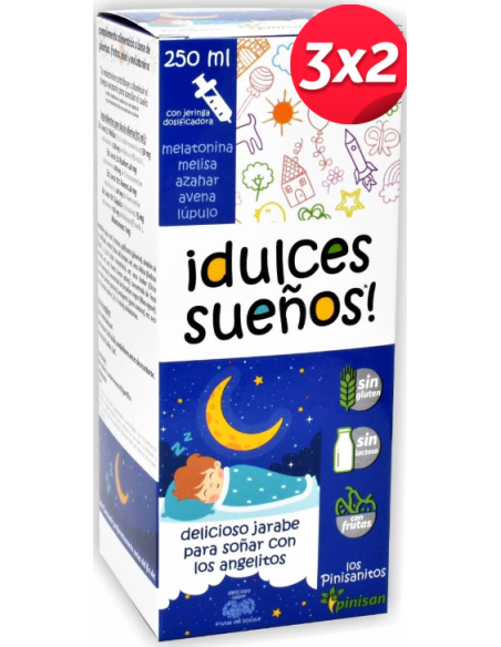 Pack 3x2 Dulces Sueños Melatonina 250 ml de Pinisan