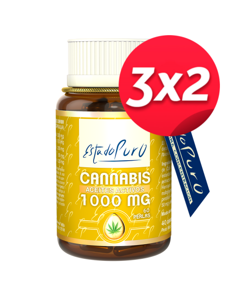 Pack 3x2  Estado Puro Cannabis 60 perlas 1.000 mg de Tongil