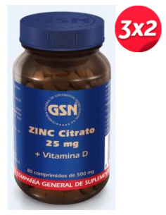 Pack 3x2 Zinc Citrato 25Mg....