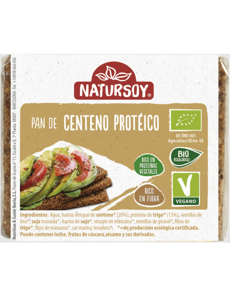Pan de centeno protéico 250g Natursoy