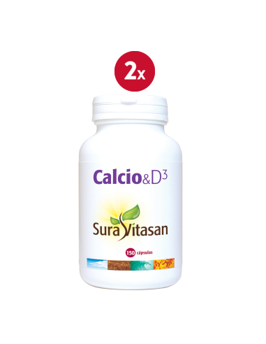 Pack de 2 uds Calcio Vit.D3 150Cap. de Sura Vitasan