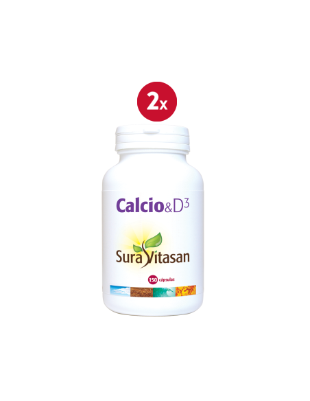 Pack de 2 uds Calcio Vit.D3 150Cap. de Sura Vitasan