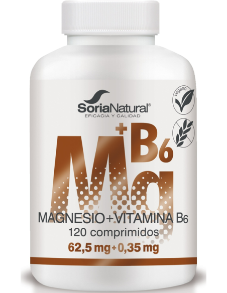 Magnesio + Vitamina B6 1550mg 120 Comprimidos Soria Natural
