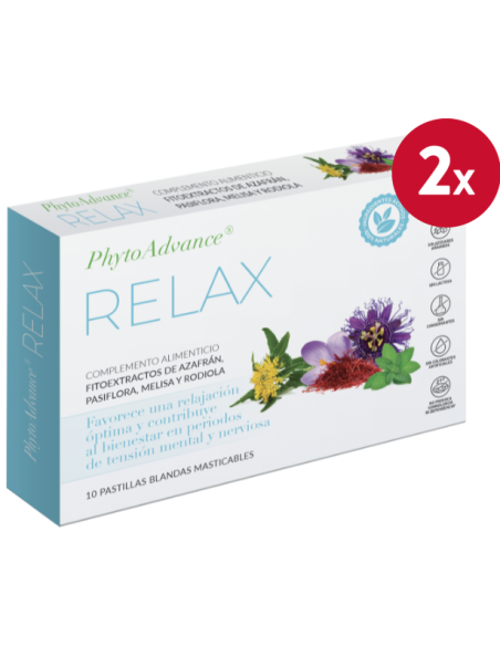 Pack 2 uds Relax 10 Pastillas Blandas Masticables Phytoadvance
