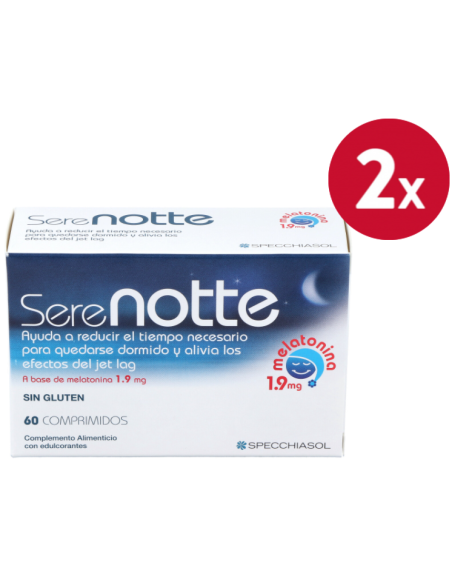 Pack 2 uds Melatonina 1'9 (Serenotte) 60 Masticables Specchiasol