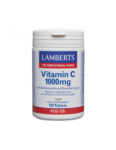 Vitamina C 1000 mg + Bioflavonóides e Rosa Mosqueta 120 Tabs. de Lamberts