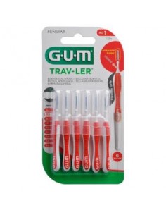 Cepillo Interdental Trav-Ler 1314 0,8Mm 6Un Rojo de Gum
