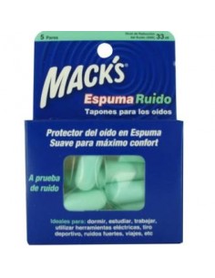 Tapon Oido Macks Espuma Ruido 10 Unidades de Mack´S