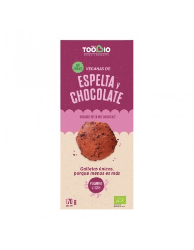 Cookies veganas ecológicas de Espelta y Chocolate  170 g de Toobio