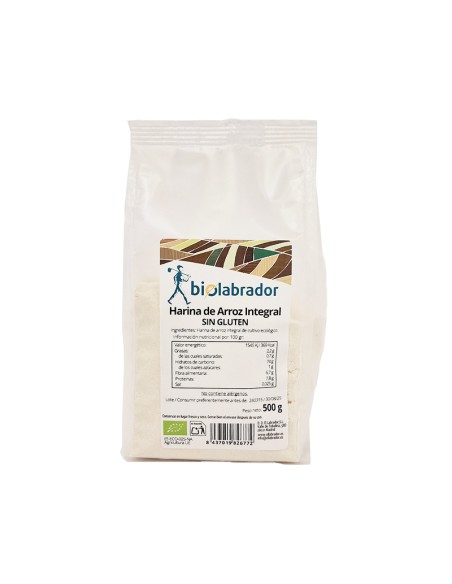 Harina de Arroz Integral SG 500 g de Biolabrador
