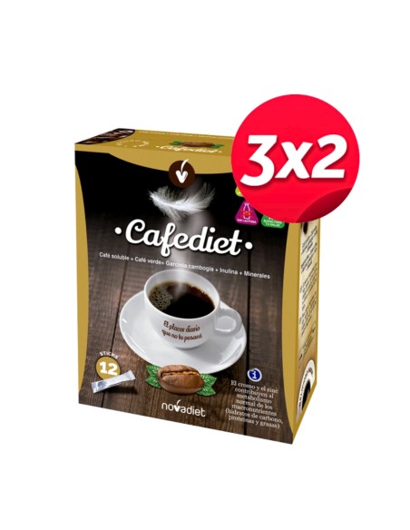 Pack 3x2 Cafediet Envase de 12 sticks de 4 g. de Novadiet