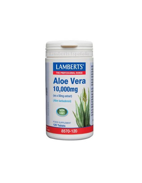 Aloe Vera 10.000 mg (Aloe barbadensis) 120 Tabs de Lamberts
