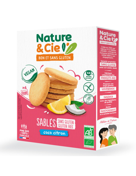 Galletas De Coco Y Limón Sin Gluten Bio, 125 G de Nature&Cie