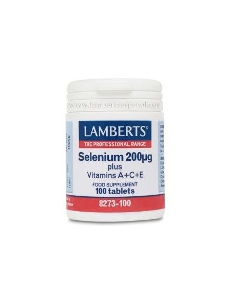 Selenio 200 Âµg con Vitaminas A+C+E 100 Tabs de Lamberts