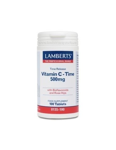 Vitamina C 500 mg + Bioflavonoides Time Release 100 Tabs de Lamberts