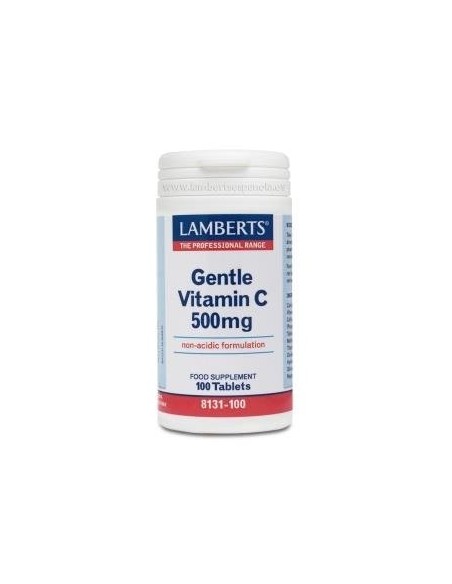 Gentle Vitamina C 500 mg (Forma suave, no Ã¡cida) 100 Tabs de Lamberts