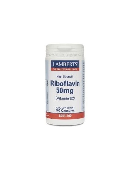 Riboflavina 50 mg (Vitamina B2) 100 Caps de Lamberts