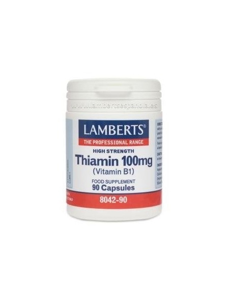 Tiamina 100 mg (Vitamina B1) 90 Caps de Lamberts