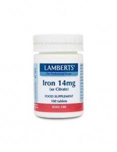 Hierro 14 mg (Como citrato) 100 Tabs de Lamberts