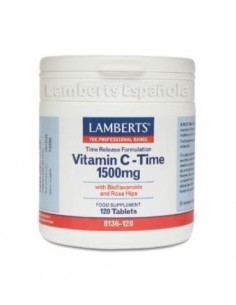 Vitamina C 1500 mg + Bioflavonoides Time Release 120 Tabs de Lamberts
