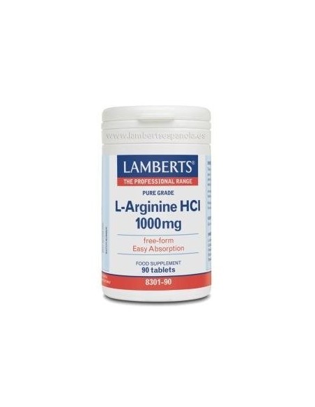 L-Arginina HCl 1000 mg 90 Tabs de Lamberts