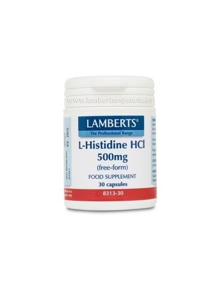 L-Histidina HCl 500 mg 30 Caps de Lamberts