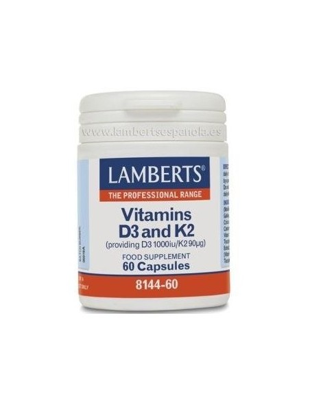 Vitamina D3 (1000 UI) + K2 (como MK-7) (90 Âµg) 60 de Lamberts