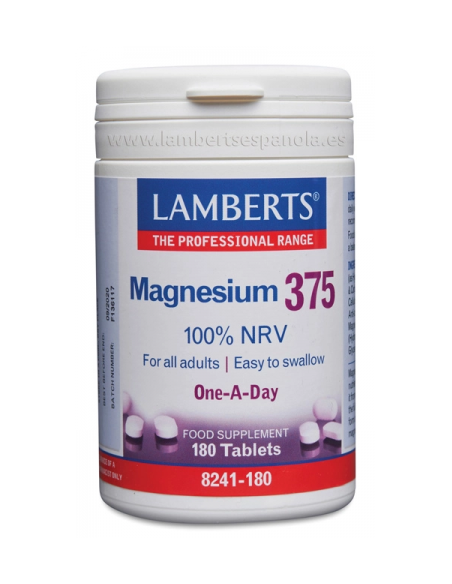 Magnesio 375 mg por tableta 180 de Lamberts
