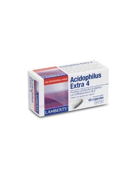 Acidophilus Extra 4 (4000 millones por cÃ¡psula) 60 Caps de Lamberts