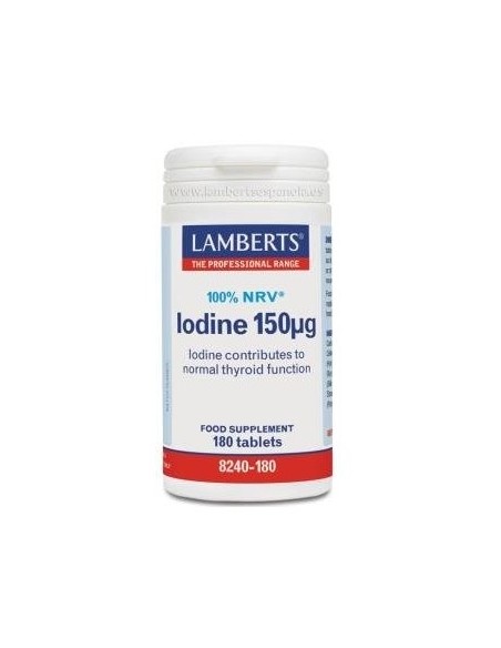 Yodo 150 Âµg (Como yoduro de potasio) 180 Tabs de Lamberts