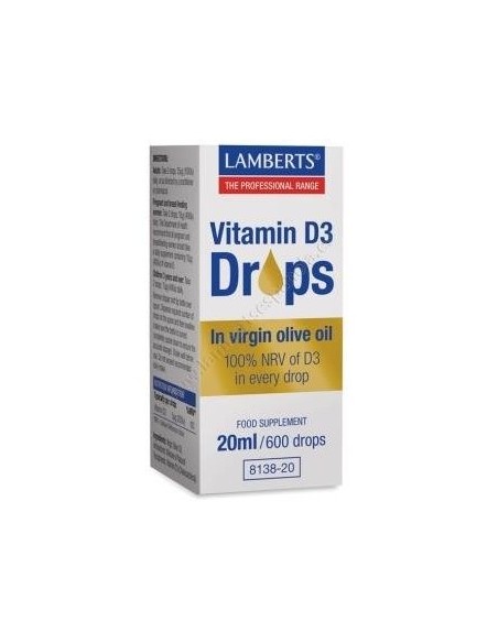 Vitamina D3 lÃ­quida 20 ml / 600 gotas 600 de Lamberts