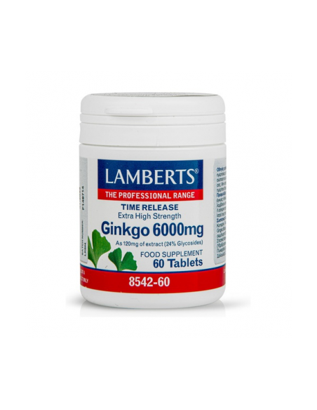 Ginkgo Biloba 6000 mg 60 Tabs de Lamberts