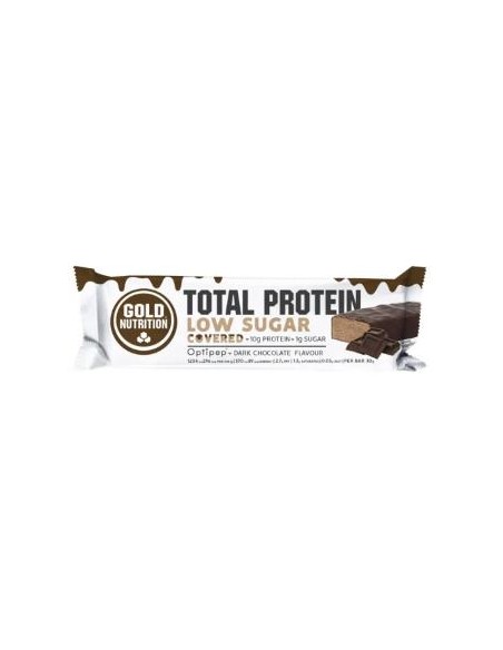 Protein Bar Low Sugar Covered Choco Negro 15Ud. de Gold Nutrition