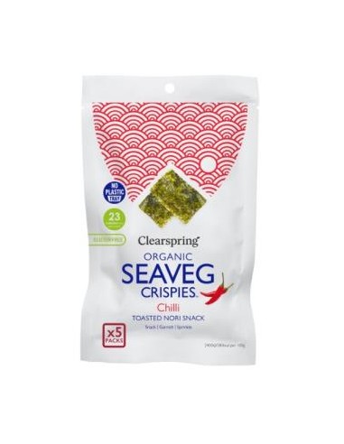 Alga Nori Tostada Con Chili  Multipack Snack 5Udsx4G de Clearspring