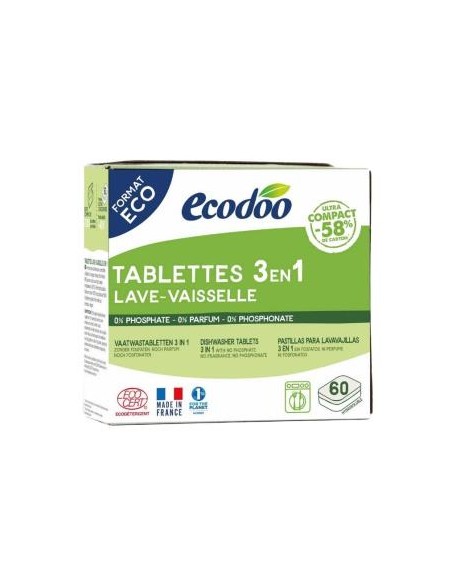 Lavavajillas Maquina Tabletas 3 En 1  60 Pastillax12 Gr de Ecodoo