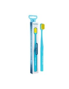 Cepillo Dental Super Soft Silk 12.000 Azul/Amarillo de Nordics Oral Care