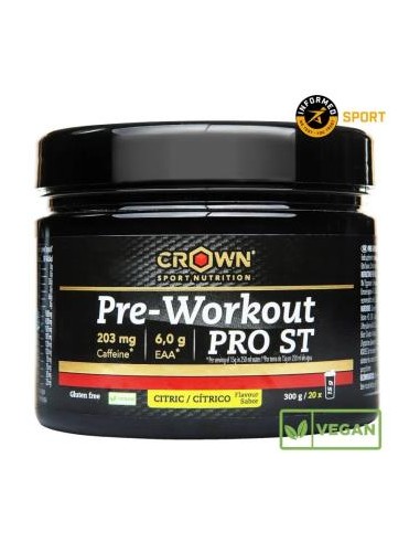 Pre Workout Pro St Citrico 300 G (20 Porciones) de Crown Sport Nutrition