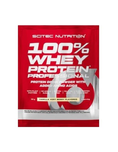 100% Whey Protein 30G Vainilla-Frutas Del Bosque de Scitec Nutrition