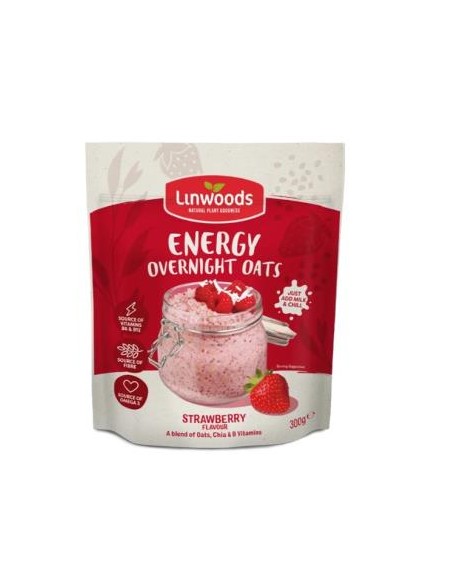 Energia Avena Overnight Fresa 300 Gr Vegan de Linwoods