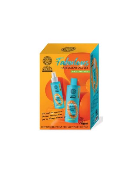 Fabulous Hair Essentials Set Oblepikha Champu Volu 400 Ml+Se de Natura Siberica