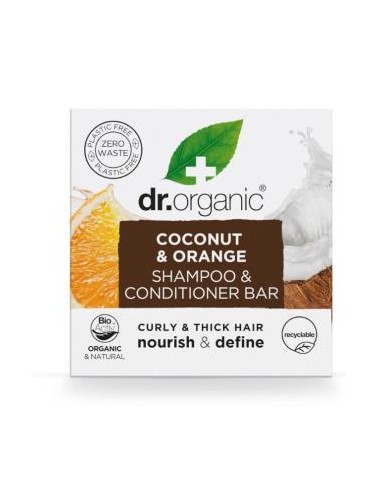 Champu-Acondicionador Solido Coco-Naranja 75 Gr de Dr. Organic