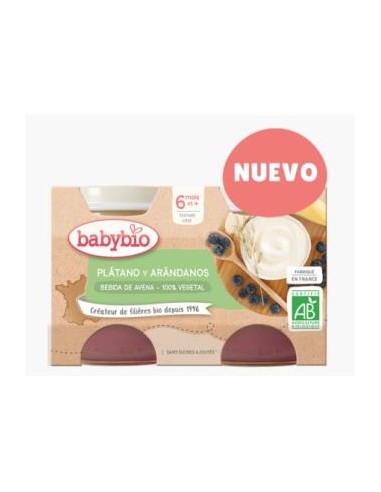 Yogur Avena Platano Arandanos 2X130Gr. Bio de Babybio