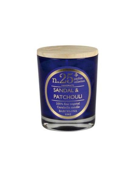 Vela Vaso Perf25 Sandal-Patchouli 7,5X9Cm 1Ud. de Cerabella