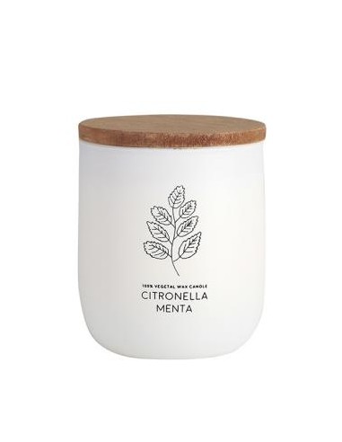 Vela Vaso Blanco Citvasm Citronela-Menta 7X9Cm 1Ud de Cerabella