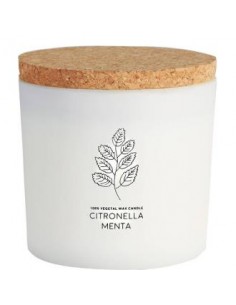 Vela Tarro Blanco Citcorm Citronela-Menta 10X10Cm. de Cerabella