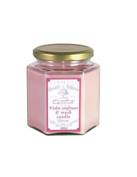 Vela Tarro Sucreg6 Violet Confiture-Musk 8X10Cm. de Cerabella
