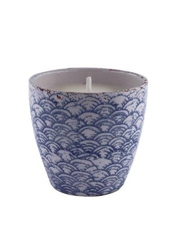 Vela Tiesto Escamas Azul Squam11 Citronela 15,5X15 de Cerabella
